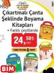 ÇIKARTMALI ÇANTA ŞEKLİNDE BOYAMA KİTAPLARI
